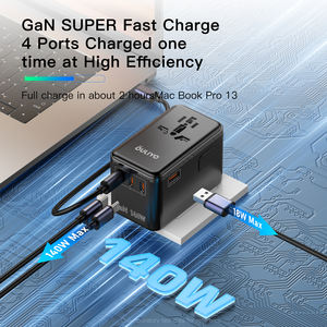 OULIYO 140W Carga súper rápida 4 puertos Adaptador <span class=keywords><strong>de</strong></span> viaje universal mundial Personalización <span class=keywords><strong>de</strong></span> fábrica 1 USB y 3 <span class=keywords><strong>cargador</strong></span> <span class=keywords><strong>de</strong></span> viaje <span class=keywords><strong>tipo</strong></span> C - Product Image 3