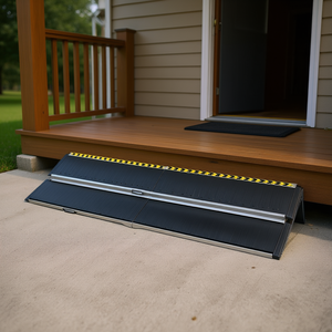 Rampe de seuil pliable en aluminium de 10 pieds avec surface antidérapante pour fauteuils roulants - Product Image 2