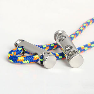 धातु समायोज्य बकल डबल छेद धातु कॉर्ड लॉक वसंत फास्टनर स्टॉपर गोल रस्सी लानीनार्ड सहायक उपकरण - Product Image 1