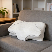 Oreiller en mousse à mémoire de forme anti-ronflement personnalisable avec housse amovible, design tricoté, antibactérien, pour le soutien du cou et le massage