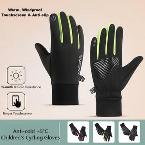 Gants d'hiver chauds pour enfants, hydrofuges, compatibles avec les écrans tactiles, en polaire, antidérapants, pour garçons et filles, pour l'extérieur, par temps froid, pour le cyclisme et le ski - Product Image 3