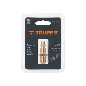 BOX 6 Raccord rapide en laiton, mâle, filetage NPT 1/4'', TRUPER - Product Image 2