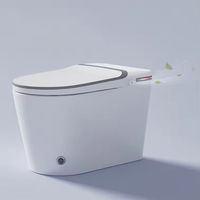 WC intelligent en céramique à poser au sol avec chasse d'eau automatique pour salle de bain