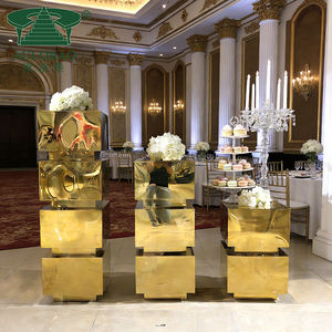 Soporte de pared de flores de decoración de boda de acero inoxidable dorado de tamaño personalizado - Product Image 4