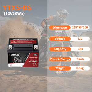 Batterie d'ion de sodium de bonne performance de la température 3AH <span class=keywords><strong>YTX5</strong></span> à charge rapide exclusive 36Wh batterie scellée sans entretien - Product Image 2