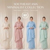 Ensemble familial personnalisé de Baju Kurung pour femmes, style malaisien moderne et élégant 2025, avec grandes tailles pour enfants et décorations en perles