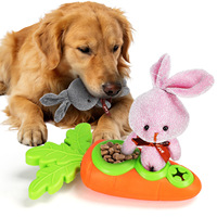 Juguete de alimentación lenta para perros con forma de zanahoria, rellenable y versátil, compatible con bandeja de silicona a juego, juguete masticable duradero y reutilizable para mascotas