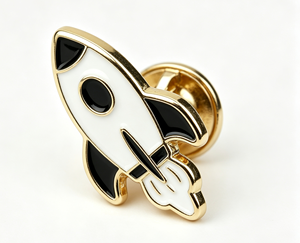 Pin de Solapa Personalizado de Metal Esmaltado con Forma de Cohete, Chapado en Oro, de Forma Irregular, Estilo Cloisonné, para Ropa, Regalo Promocional - Product Image 4