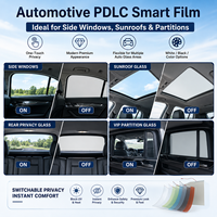 Film intelligent PDLC automobile personnalisé, film de confidentialité commutable pour vitres latérales de voiture, toit ouvrant, blanc, noir, coloré