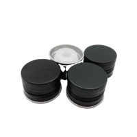 Bouchon à vis en aluminium noir 31.5*24mm couleur verte huile de coco huile de palme huile d'olive bouchon de bouteille pré-fileté avec insert en plastique