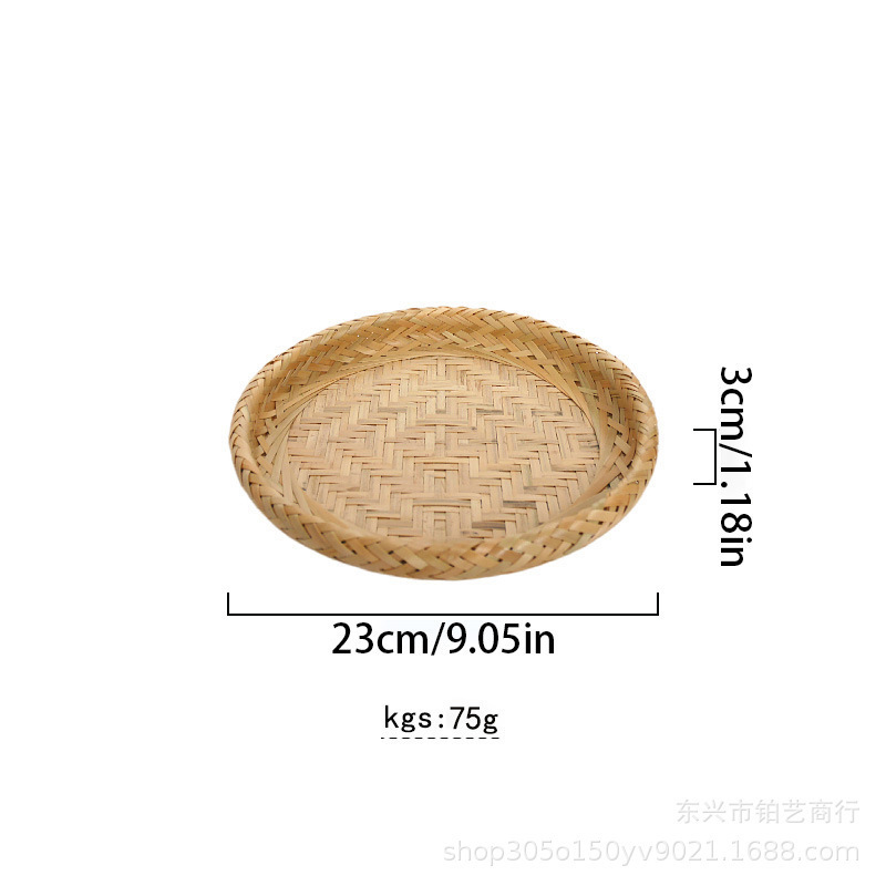 จานรังนกไม้ไผ่ [แบบตื้น] 23ซม