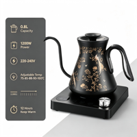 Bouilloire à café électrique intelligente à bec flexible 0,8 L, température réglable, pour thé et eau (pour préparation manuelle)