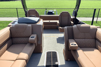 Bateau ponton en aluminium Kinocean de 22 pieds, yacht de sport de luxe avec moteur hors-bord et arche électrique pour les loisirs en famille et les croisières