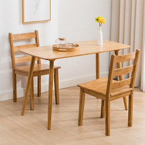 Mesa de Comedor Nórdica de Madera Maciza, Rectangular, Color Natural, Muebles Multiusos para Comedor - Product Image 1