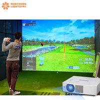 Simulateur de golf virtuel avec projecteur et tapis de gazon pour aire de jeux intérieure, salle de jeux d'arcade, usage commercial