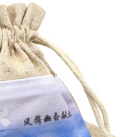 Sac en jute naturel avec cordon de serrage, pochette cadeau en toile de jute écologique avec logo personnalisé pour l'emballage de cadeaux de mariage