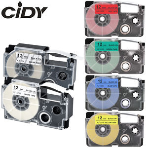 12毫米用于卡西欧打印机的黑白CIDY-12WE XR-12YE兼容标签带 - Product Image 1