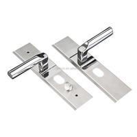 Ensemble de poignées de porte en acier inoxydable de sécurité, avec serrure à levier Euro pour porte intérieure, cylindre de serrure à mortaise 6860, corps de serrure et 5 clés