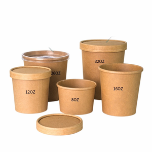 Tazón Redondo de Papel para Almuerzo con Impresión Personalizada, Desechable, 24oz, para Sopa y Ensalada con Tapa, para Fiestas, Kraft, <span class=keywords><strong>BIOPACK</strong></span> BOWL-001 - Product Image 2