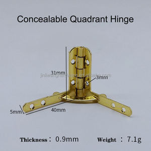 2024 chấ<span class=keywords><strong>t</strong></span> lượng cao màu vàng 90 độ góc phần <span class=keywords><strong>t</strong></span>ư hộp đồ trang sức bản lề L hình dạng bản lề cho hộp gỗ bản lề - Product Image 5