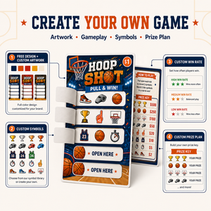 Wholesale Custom Logo Color Printing Double sided 5 Windows Pull Tab Tear Off Basketball Theme Instant Win Break Open Card - Product Image 4
