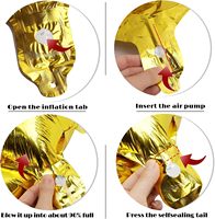 Ballons Chiffres Géants Ronds Dorés en Latex et Aluminium pour Anniversaire Bébé, 36 Pouces, Décoration de Fête à l'Hélium, Vente en Gros (1 pièce)