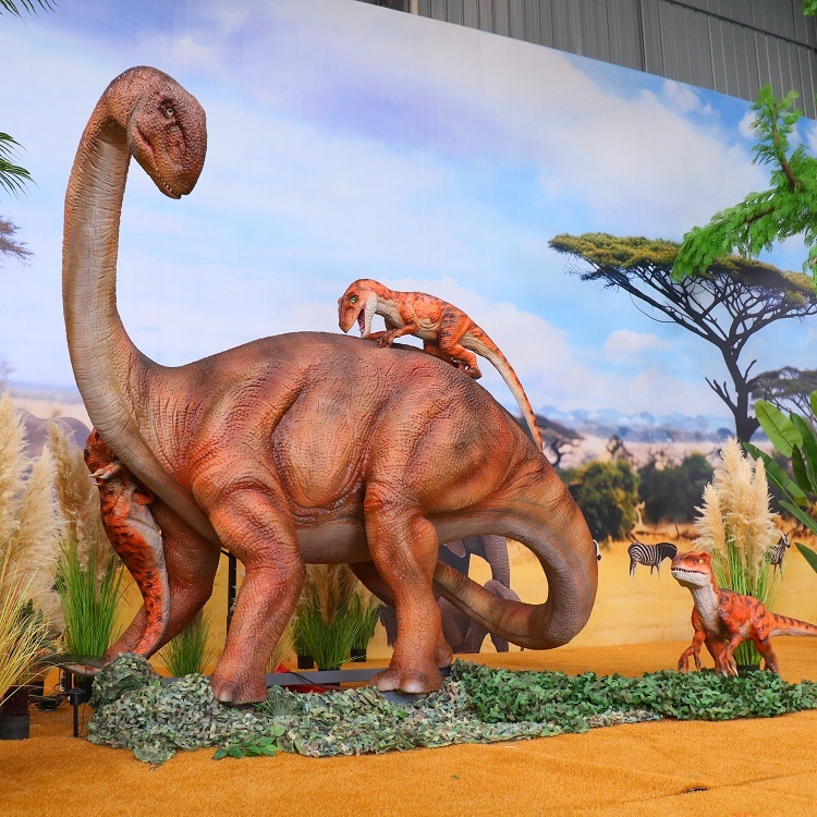 8,5 mShunosaurus contre trois vélociraptors
