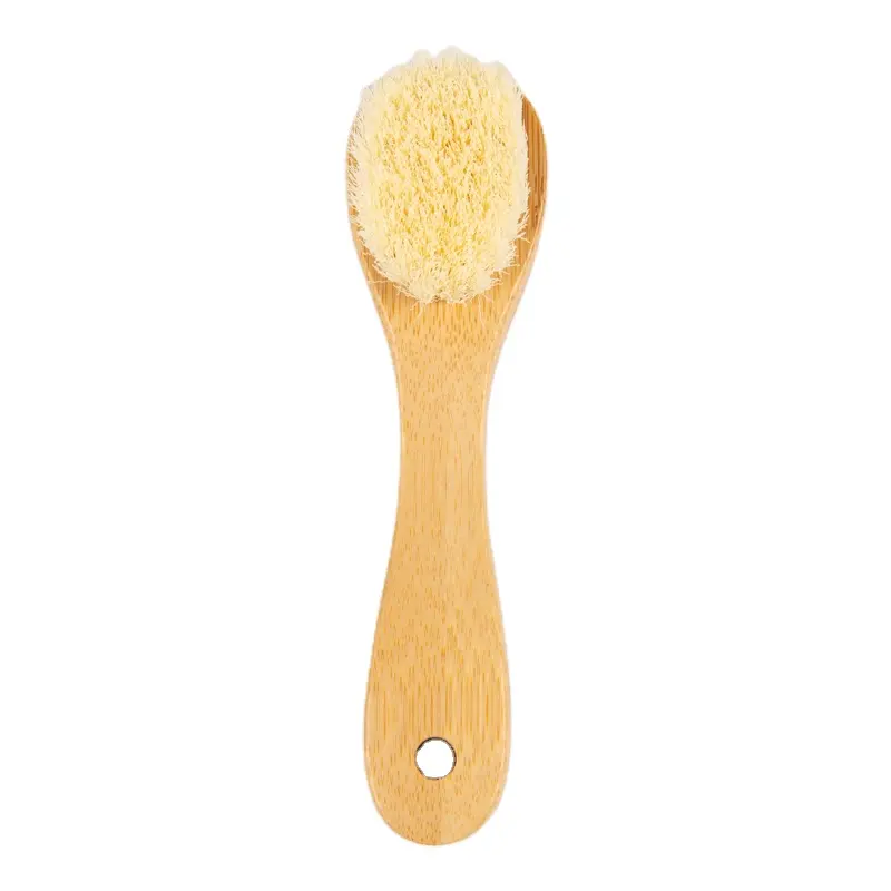 100% detergente naturale manico in legno spazzola per la pulizia del viso spazzola per il viso in bambù