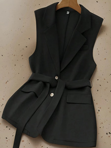 Veste sans manches à col tailleur, style britannique, ample et décontractée, pour femmes européennes et américaines - Product Image 4
