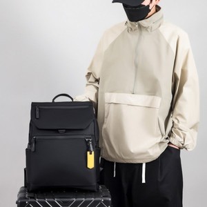 Men's Laptop <b>Backpack</b> 15 Inches Large Capacity Lightweight Business Travel Shoulder Bag Solid Color <b>Black</b> - Product Image 3