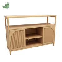 Buffet de rangement en bambou pour salle à manger, meuble de cuisine, armoire à vaisselle avec étagères, style moderne