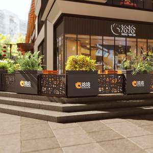 Banc de jardin modulaire en alliage d'aluminium HX01 pour extérieur, siège de loisirs combiné, mobilier paysager commercial pour rue - Product Image 4