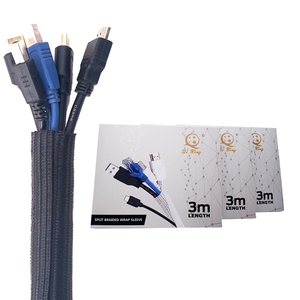 Organización de cables de poliéster Manga trenzada Entrada lateral dividida Cubierta de alambre de coche Envoltura de colector Tipo de envoltura en <span class=keywords><strong>espiral</strong></span> - Product Image 4