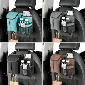 Car <b>Seat</b> Back Organizer <b>Storage</b> Bag With Hook And Tissue Pocket For Vehicle Use Non Woven Fabric 4-7 Compartments - Product Image 5