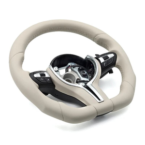Volante Deportivo <span class=keywords><strong>Beige</strong></span> Compatible con BMW F30 F32 F10 F20 F22 F07 F01 E46 E90 M3 M4 M5 M7 Serie 3 Serie 5 Accesorios para Automóviles - Product Image 4