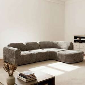 <span class=keywords><strong>Canapé</strong></span> modulable incurvé OEM avec ottoman, ensemble 4 pièces, éponge compressée haute densité, entièrement assemblé pour salon et salle de séjour - Product Image 6