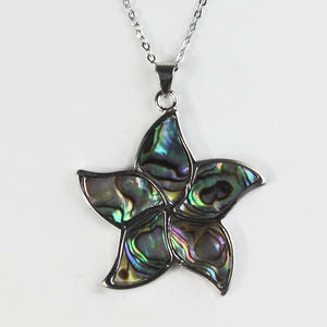 Collana con Ciondolo a Goccia d'Acqua in Conchiglia Naturale di Abalone con Catena in Bambù, Ideale per Gioielli Transfrontalieri - Vendita all'Ingrosso - Product Image 4