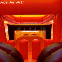 Château gonflable géant personnalisé sur le thème de la course automobile, avec camion semi-remorque et flammes, pour les enfants au carnaval et les jeux en plein air