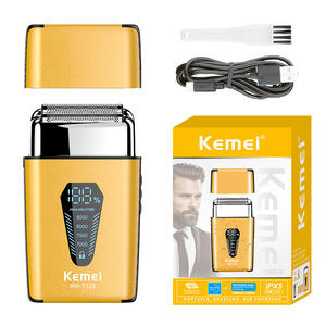 Afeitadora eléctrica Kemei KM-T123 para hombres con pantalla digital, resistente al agua IPX5, carga USB, cuerpo metálico, cuchilla única - Product Image 1