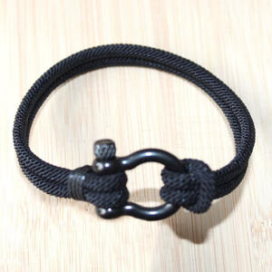 À mon fils Bracelet avec carte Marine <span class=keywords><strong>marin</strong></span> corde nautique survie manille Bracelet <span class=keywords><strong>noir</strong></span> en acier inoxydable Wrap métal garçons cadeaux - Product Image 3