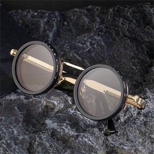 Gafas de Sol Polarizadas Redondas Estilo Steampunk de Alta Gama con Filtro ND Giratorio de 9 Niveles y Atenuación Ajustable - Product Image 1