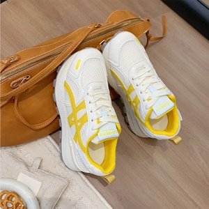 Botas de Plataforma Casuales de Moda para Otoño, Botas Deportivas para Mujer con Aumento de Altura, Parte Superior de Malla Blanca con Cordones - Product Image 6
