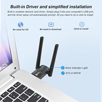Adaptador USB Externo Inalámbrico WiFi 6 de Doble Banda con Antena AX900 BT5.4 900Mbps Compatible con Routers Wi-Fi 6