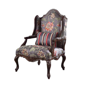 Kursi Sofa tunggal kayu polos gaya Eropa, kursi santai sandaran tinggi bahan kulit Retro, kursi sandaran kaki untuk ruang tamu - Product Image 5