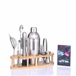 Cocktail Shaker Set mới nhất 2024 bảo vệ môi trường OEM/ODM giá thấp salad Mixer Set kim loại Rose Gold Bar công cụ barware Set