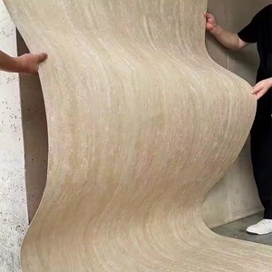 Paneles de Revestimiento de Pared de Piedra Flexible de Travertino Moderno - Losa Grande para Uso en Interiores y Villas - Product Image 2