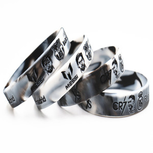 Country Famous Football ACE Pulsera de silicona <span class=keywords><strong>Cristiano</strong></span> <span class=keywords><strong>Ronaldo</strong></span> Debossed Color Filled Sports Pulseras promocionales - Product Image 5