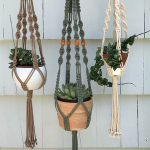 Macramé plante cintre fait à la main coton <span class=keywords><strong>corde</strong></span> tentures murales maison suspendus jardinières porte-<span class=keywords><strong>Pot</strong></span> <span class=keywords><strong>de</strong></span> <span class=keywords><strong>fleur</strong></span> panier cintre décoration - Product Image 5