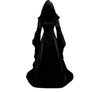 Vestido Largo Medieval Renacentista para Mujer Adulta, Disfraz de Halloween de Bruja Pagana, Vestido con Capucha para Damas - Product Image 6