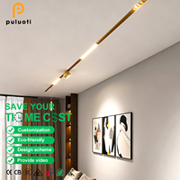 Système d'éclairage LED sur rail magnétique en aluminium doré de luxe, combinaison flexible pour salle de bain, maison, hôtel, décoration intérieure commerciale
